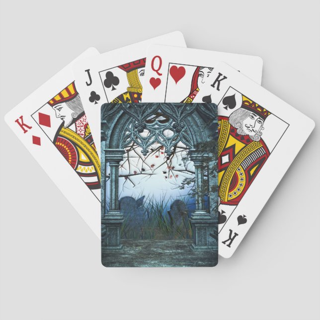 Dark Graveyard Background Playing Cards (Back)