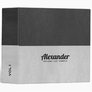 Dark-gray and light-gray faux leather split-screen binder