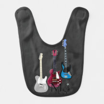 Dark gray bib “Guitars and music "