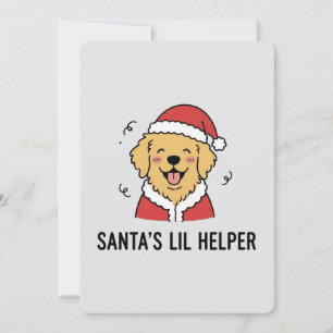 Dark Gray Christmas Golden Retriever Dog Themed Holiday Card