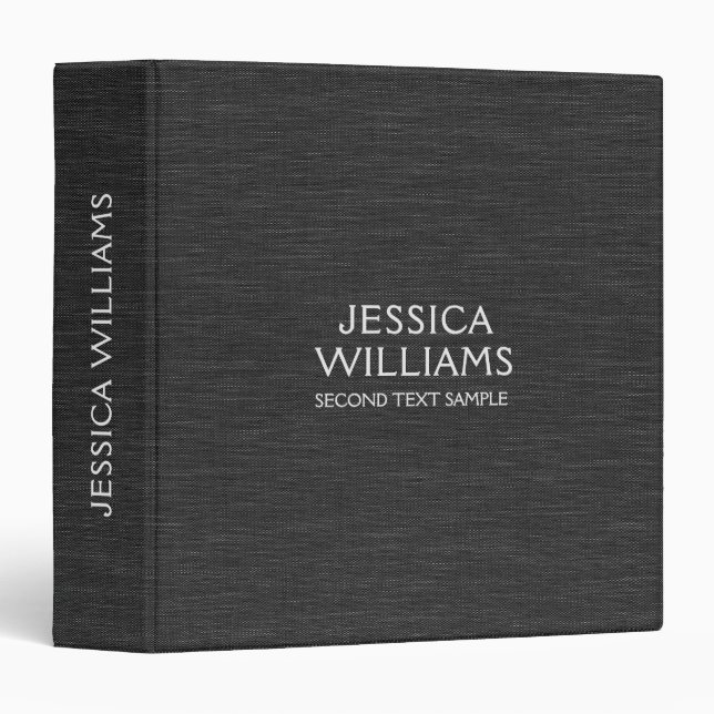 Dark Gray Fabric Texture Light Gray Typography Binder (Front/Spine)