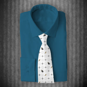 Dark Gray Graduation Caps and Diploma Pattern Tie