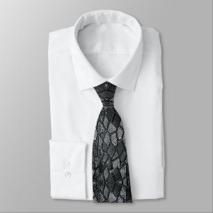 Dark Gray Mosaic Glass Tie