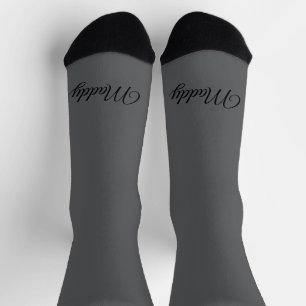 Dark Gray Solid Color  Socks