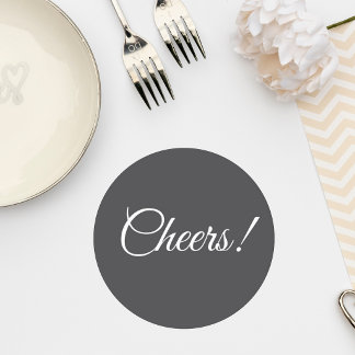 Dark Gray Wedding Cocktail Coaster