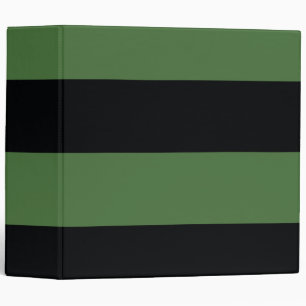 Dark Green and Black Simple Extra Wide Stripes Binder