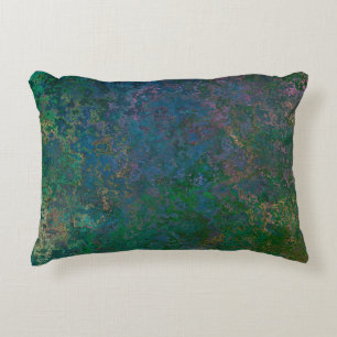 Dark Green and Blue Alcohol Ink Abstract Accent Pillow