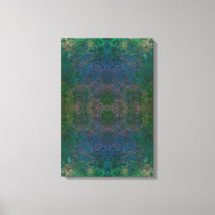 Dark Green and Blue Alcohol Ink Abstract Canvas Print