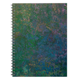 Dark Green and Blue Alcohol Ink Abstract Notebook