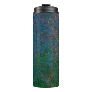 Dark Green and Blue Alcohol Ink Abstract Thermal Tumbler