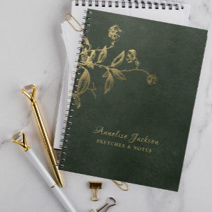 Dark green and gold elegant professional notebook