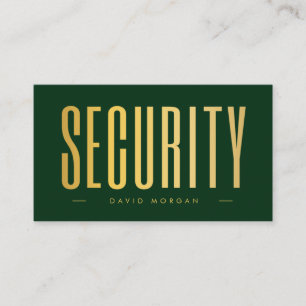 Dark Green And Gold Security QR Code Logo Business Card