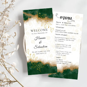 Dark green and gold Wedding Menu