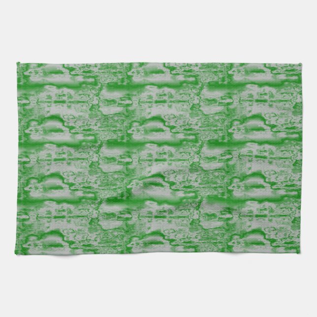 Dark green and gray marble kitchen towel (Horizontal)