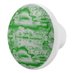 Dark green and grey marble ceramic knob