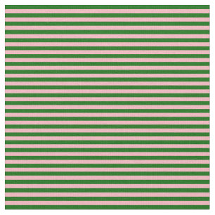 Dark Green and Light Pink Coloured Lines Fabric
