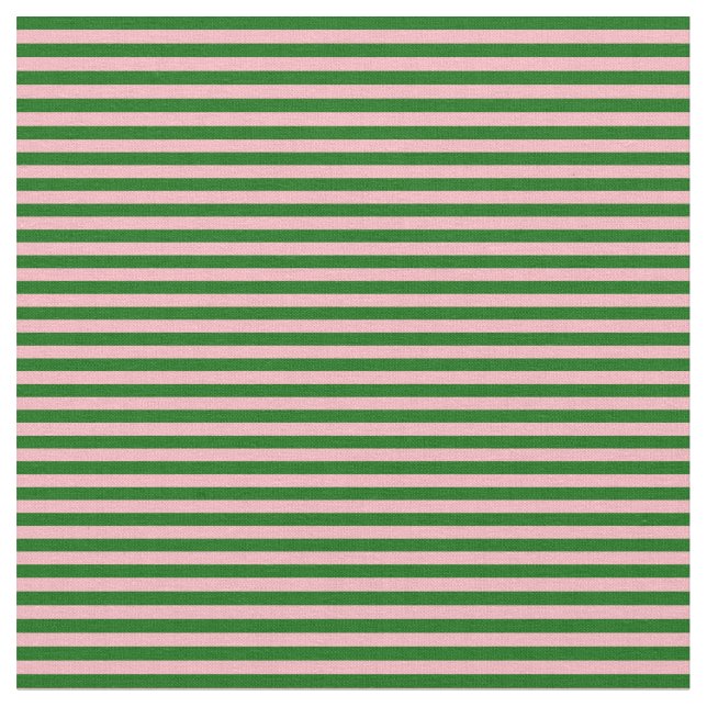 Dark Green and Light Pink Coloured Lines Fabric (Close Up)
