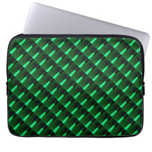 Dark green and light shapes with luminous illusion laptop sleeve