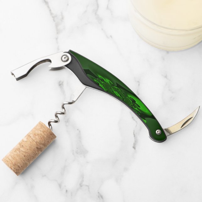 Dark Green And Lime Spiral Wave Corkscrew (Front)