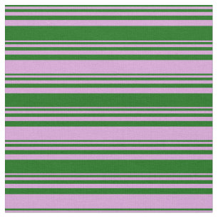Dark Green and Plum Coloured Lines Pattern Fabric