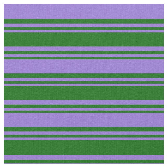 Dark Green and Purple Coloured Lined Pattern Fabric (Close Up)