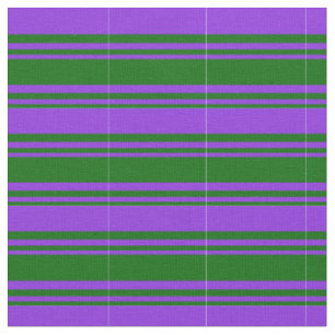 Dark Green and Purple Coloured Stripes Fabric
