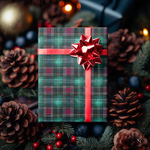 Dark Green and Red Plaid – Elegant Holiday  Wrapping Paper