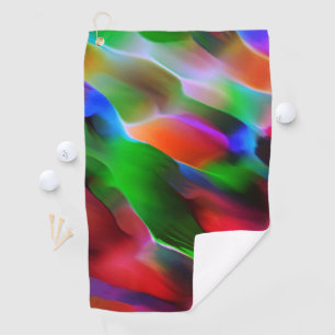 Dark green and red relief and depth golf towel