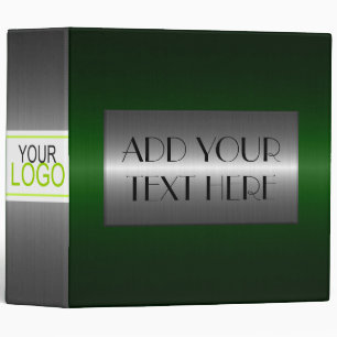 Dark Green and Silver Stainless Steel Metal #2 Binder