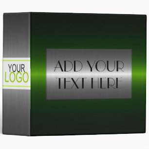 Dark Green and Silver Stainless Steel Metal #3 Binder