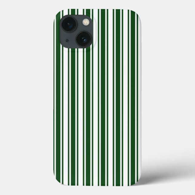 Dark green and white candy stripes Case-Mate iPhon iPhone Case (Back)