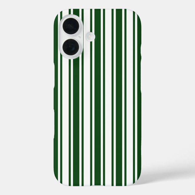 Dark green and white candy stripes Case-Mate iPhone case (Back)