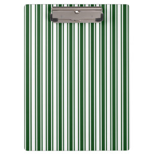 Dark green and white candy stripes clipboard
