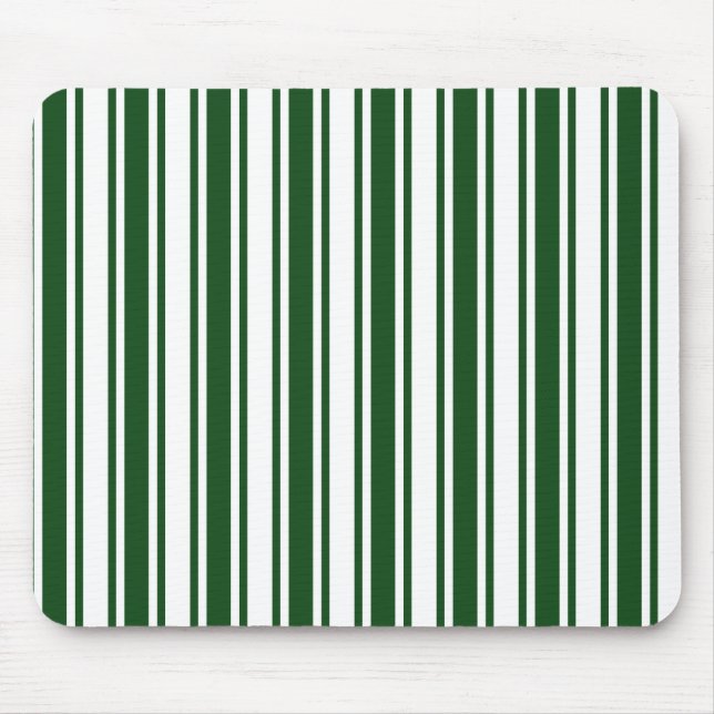 Dark green and white candy stripes mouse pad (Front)
