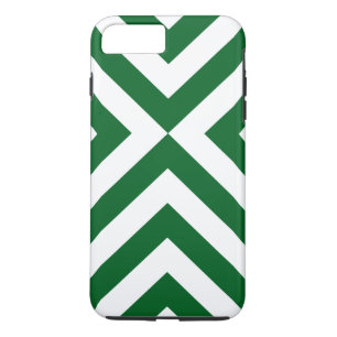 Dark Green and White Chevrons iPhone 8/7 Plus Case