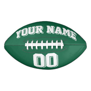 DARK GREEN AND WHITE Custom Football