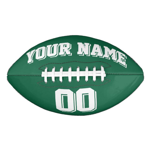 DARK GREEN AND WHITE Custom Football (Front)