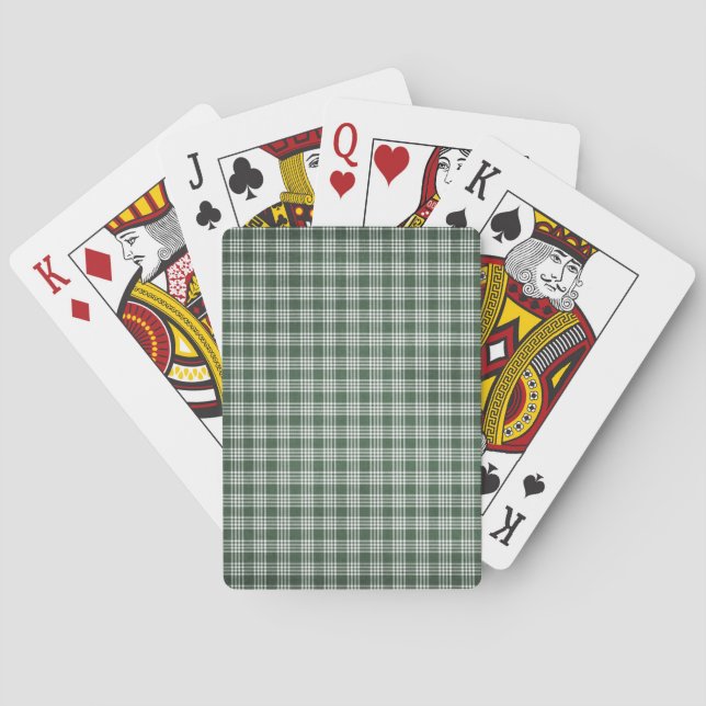 Dark Green and White Plaid Playing Cards (Back)