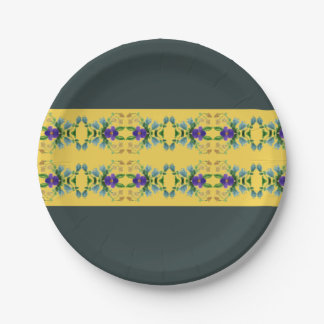 Dark Green And Yellow  Paper Plate