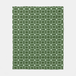 Dark Green Aztec Leaf Pattern Blanket