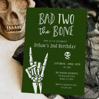 Dark Green Bad Two The Bone 2nd Birthday Party