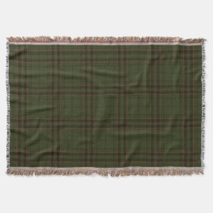 Dark Green Black Brown Scottish Tartan Plaid Throw Blanket