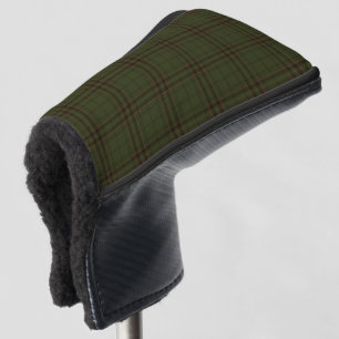 Dark Green Black Tartan Plaid Scottish Pattern  Golf Head Cover