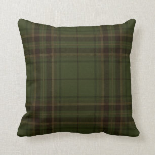 Dark Green Black Tartan Plaid Scottish Pattern Throw Pillow