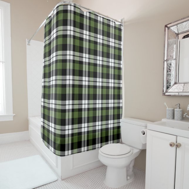 Dark Green Black White Buffalo Check Plaid Pattern (In Situ)