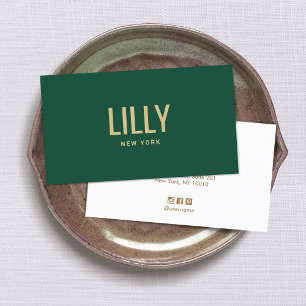 Dark Green Bold Modern Typography Business Card