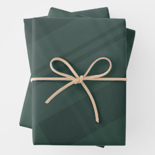 Dark green bold plaid Christmas holiday Wrapping Paper Sheet