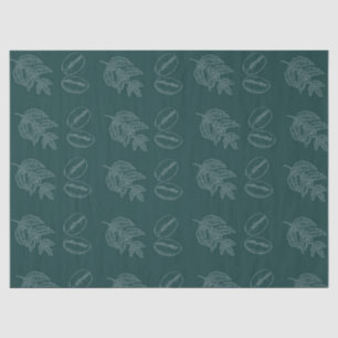 Dark Green Botanical Specialty Coffee Tissue Paper