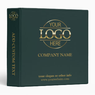 Dark Green Business Corporate Records Custom Logo Binder
