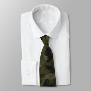 Dark Green Camo Abstract Tie